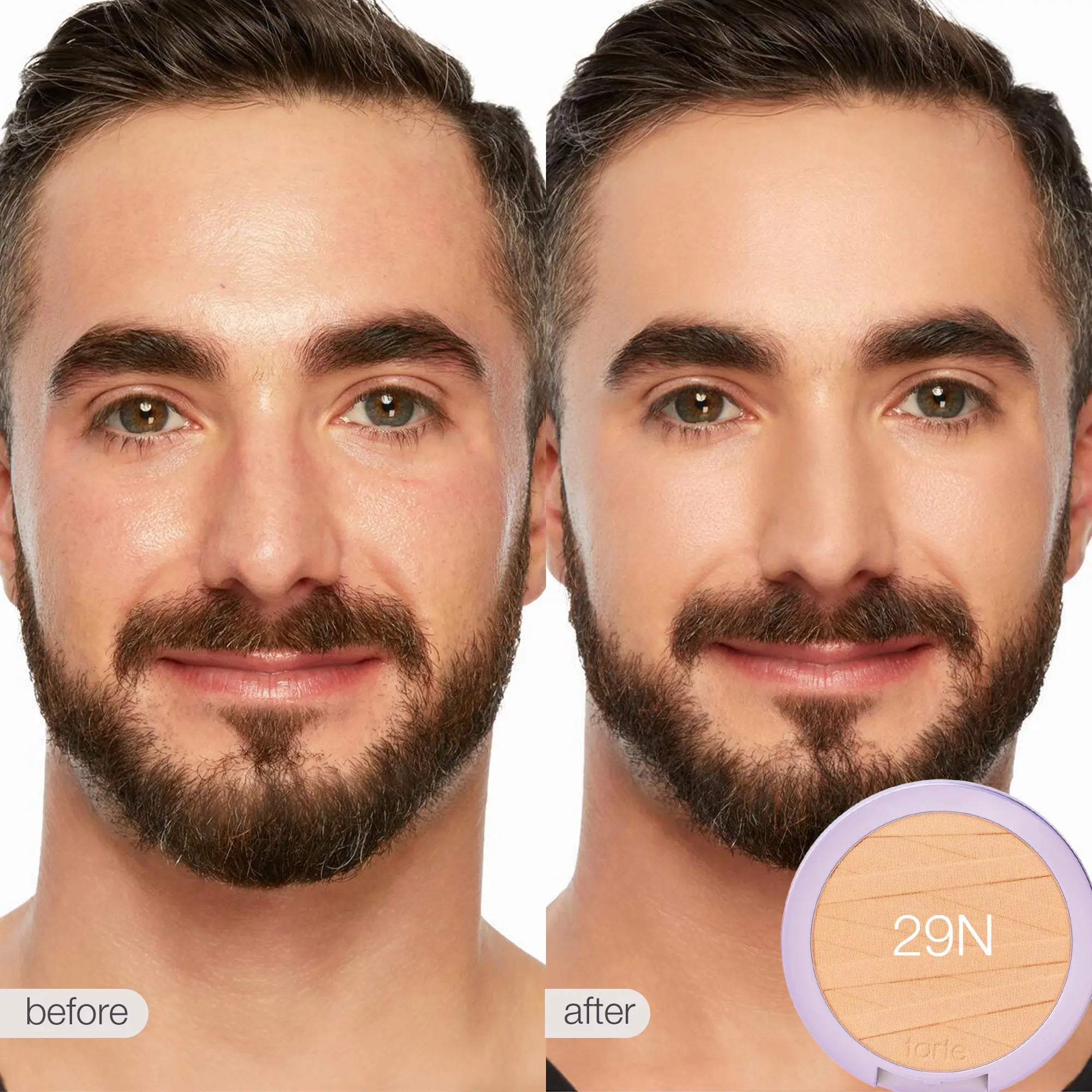 Tarte Shape Tape Powder Foundation & Brush Duo - Medium Coverage, Natural Matte Finish + Foundation Brush for Flawless Skin