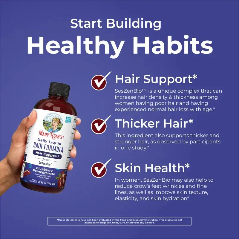 Maryruth’S Advanced Hair Care Trio Bundle - Daily Liquid Hair Formula 16 Oz (2-Pack) - Hair Growth Max Liposomal 15.22 Oz - Thicker, Fuller Hair - Improved Hair Density - Featuring Lustriva & Seszenbio