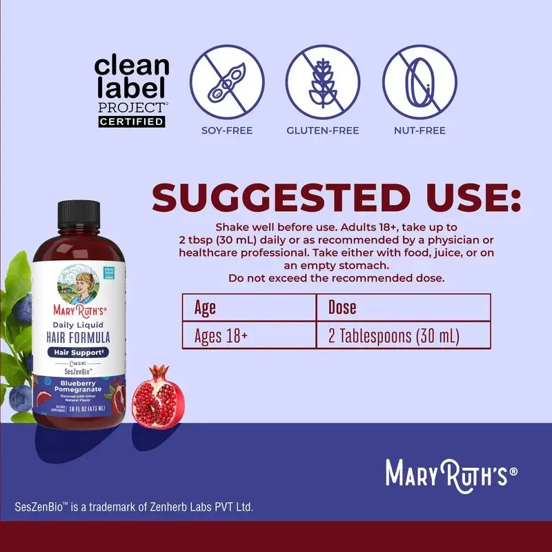 Maryruth’S Advanced Hair Care Trio Bundle - Daily Liquid Hair Formula 16 Oz (2-Pack) - Hair Growth Max Liposomal 15.22 Oz - Thicker, Fuller Hair - Improved Hair Density - Featuring Lustriva & Seszenbio