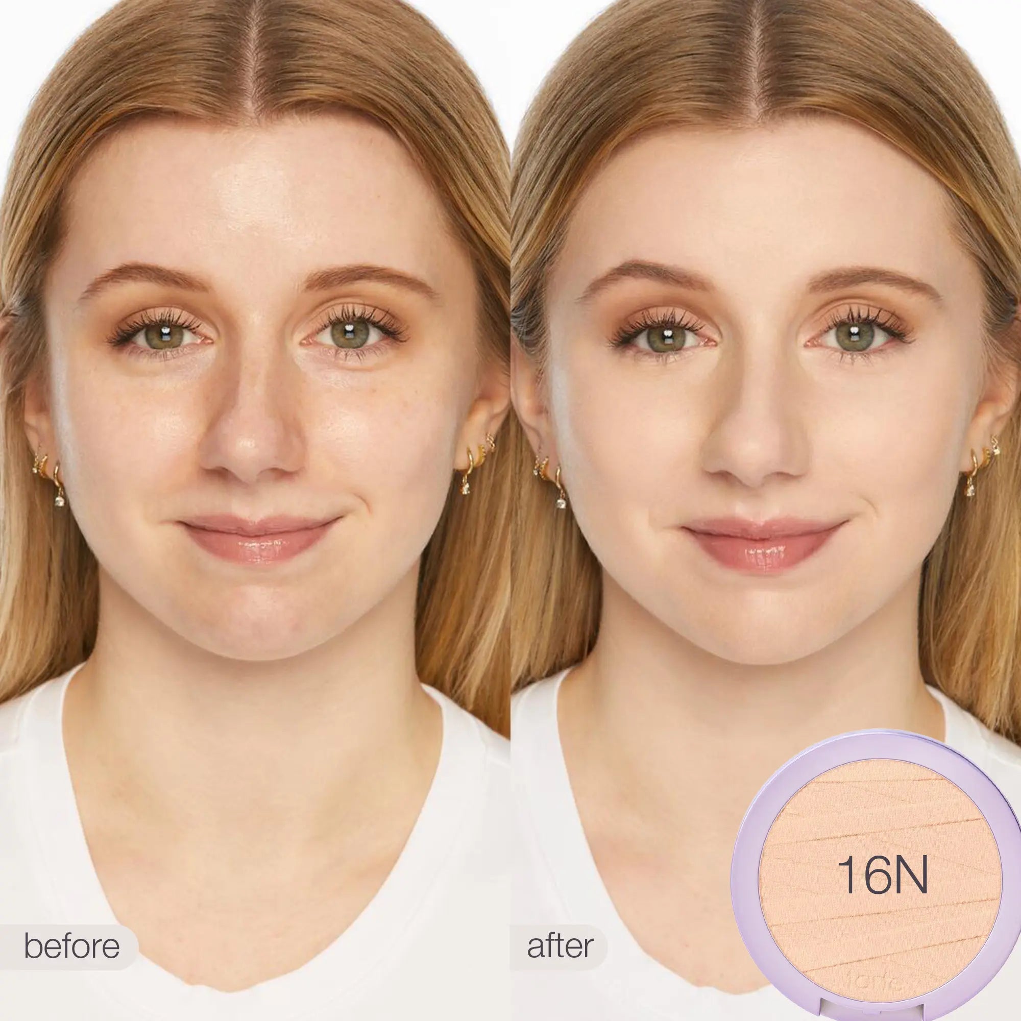 Tarte Shape Tape Powder Foundation & Brush Duo - Medium Coverage, Natural Matte Finish + Foundation Brush for Flawless Skin