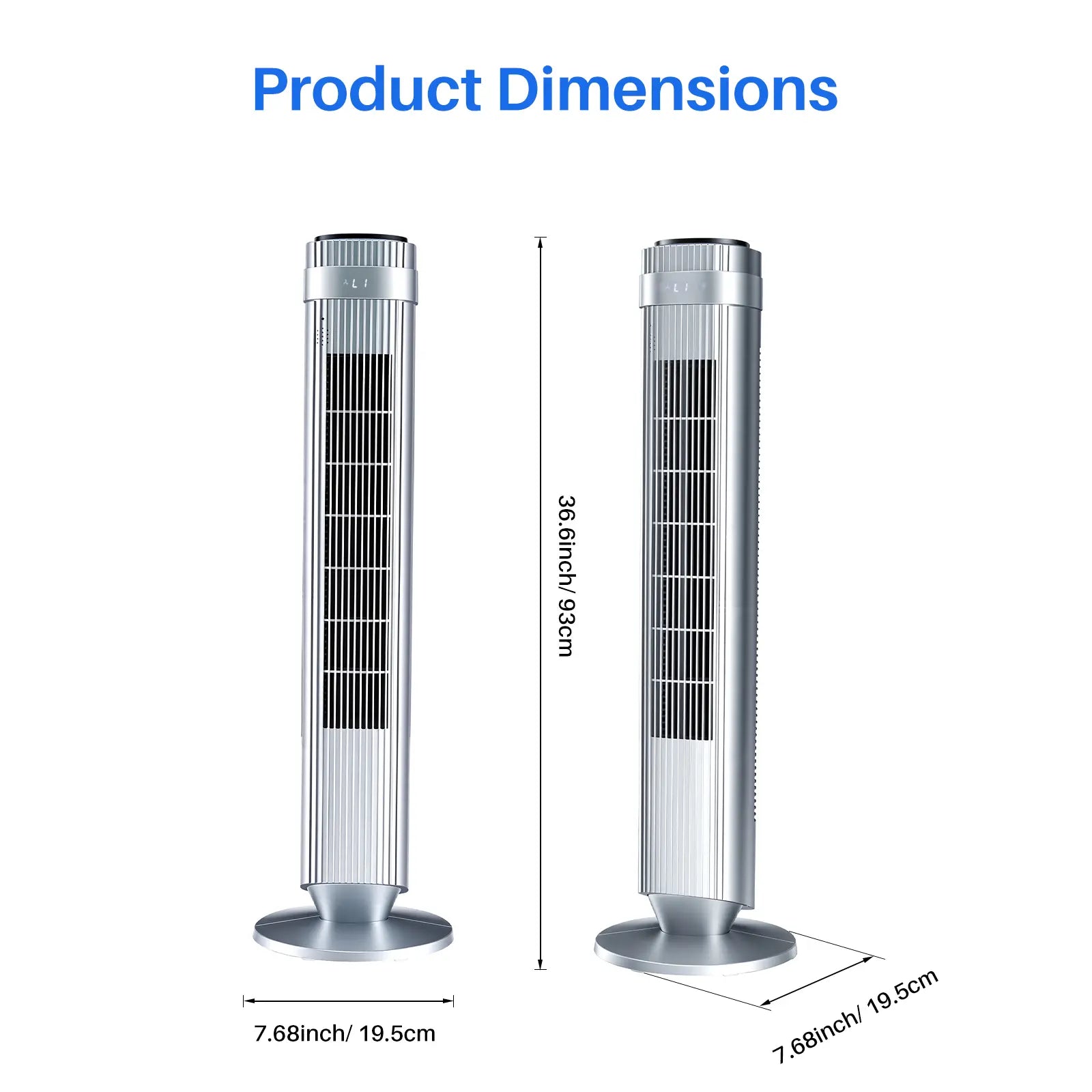 【New】Tower Fan for Bedroom, 28Db Silent Standing Fan with 12H Timer, Smart Auto Mode, 64° Oscillating Bladeless Cooling Fan for Home Office, Black