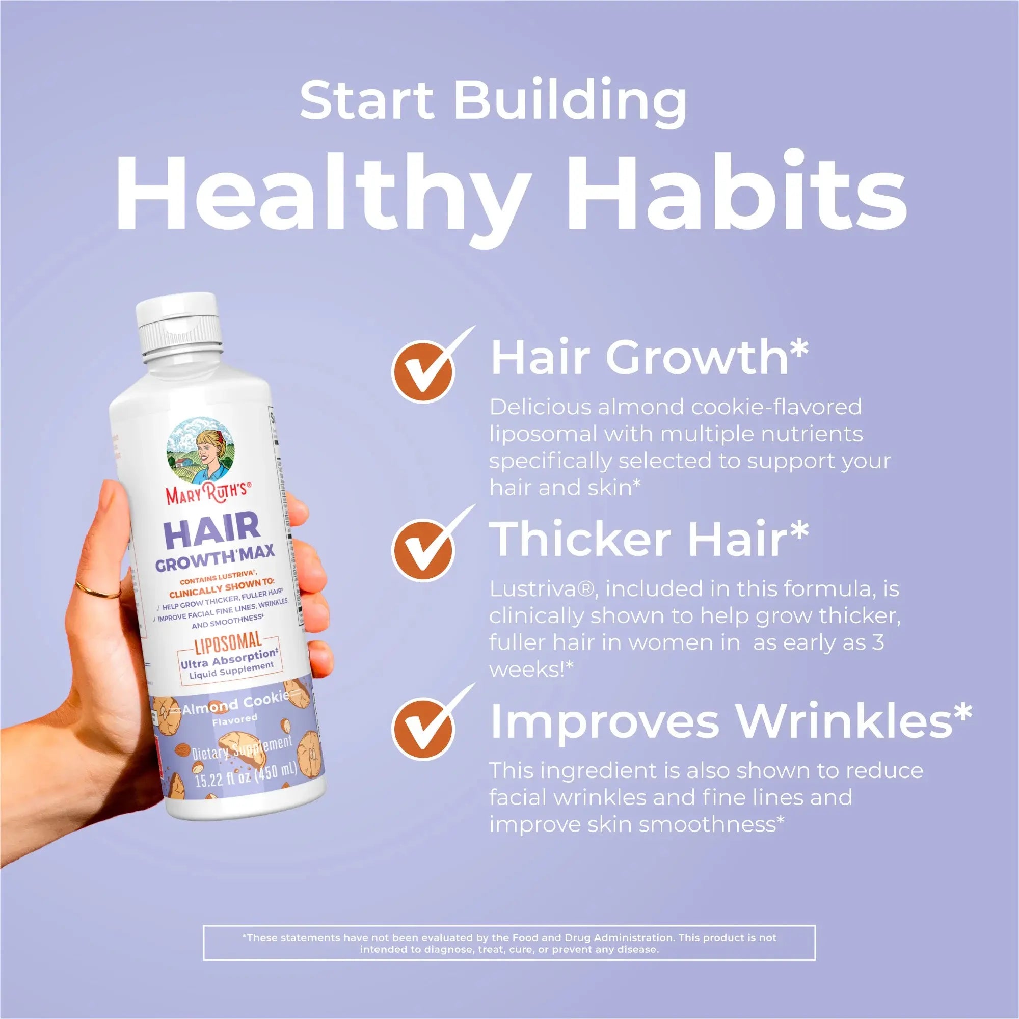 Maryruth’S Advanced Hair Care Trio Bundle - Daily Liquid Hair Formula 16 Oz (2-Pack) - Hair Growth Max Liposomal 15.22 Oz - Thicker, Fuller Hair - Improved Hair Density - Featuring Lustriva & Seszenbio